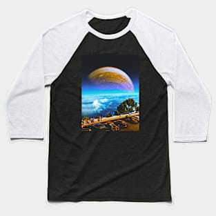 View Of Jupiter - Space Collage, Retro Futurism, Sci-Fi Baseball T-Shirt